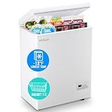 DEMULLER Chest Freezer Ultra-Low Temperature Deep Freezers (Down to -11.2 ℉) with Two Removable Baskets Accurate Display of Cabinet Temp Freestanding White