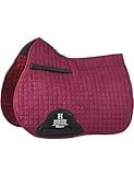 Harrison Howard All-Purpose Saddle Pad Suede Saddle Pad for Horses Use During Everyday Riding - Burgundy