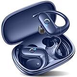kurdene Wireless Earbuds Bluetooth Headphones Sport,Over Ear Buds with Deep Bass Sound,60Hrs Playtime Earphones Redesigned Comfort Fit with Earhooks for Running,Meeting,Workout-Blue
