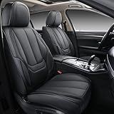 Coverado Seat Covers, Car Seat Covers Front Seats, Car Seat Cover, Car Seat Protector Waterproof, Car Seat Cushion Nappa Leather, Black Seat Covers Carseat Cover Universal Fit for Most Cars