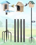 Smart Bird Feeder Pole Stand, 79 Inch Heavy Duty Bird House Pole for Outdoors Adjustable Mounting Pole for Smart Bird Feeder with 1 Inch Dia Bird Feeder Post Weather Station, Black