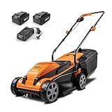 LawnMaster CLM2413A Cordless 13-Inch Lawn Mower 24V Max with 2X4.0Ah Battery and a Charger