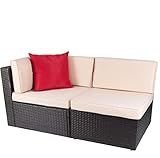 Devoko Patio Furniture Sofa Sets Outdoor All-Weather Sectional Corner Sofa and Armless Small Couch (Beige, 2 PCS Patio Sofa Set)