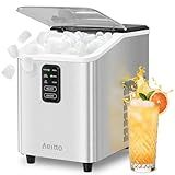 Aeitto Ice Maker Countertop 26lbs/24H, Ice Machine 8 Ice Cubes Ready in 6 Mins, 2 Sizes of Bullet Ice Portable Ice Makers with Basket & Scoop, Auto Self-Cleaning for Home/Kitchen/Office Stainless