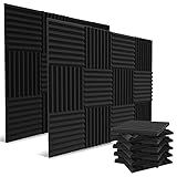 audiosoul 52 Pack Acoustic Panels 1 X 12 X 12 Inches - Acoustic Foam - High Density- Soundproof Studio Wedges - Charcoal