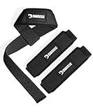 DMoose Lifting Straps, 24-inch (Pair) Wrist Straps for Weightlifting, Deadlift, Powerlifting, Bodybuilding Gym Workout, Neoprene Padded Support Cotton Strap for Max Hand Grip (Black)