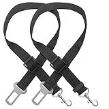 Adjustable Dog Seat Belt for Car, 2 Pack Pet Safety Belts for Vehicles, Heavy-Duty Nylon Puppy Harness Seatbelt Leash for Driving, Universal Fit Seatbelts for Pets in SUV, Truck, Travel, Black