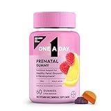 One A Day Prenatal Vitamins for Women Gummies- Pregnancy Vitamins for Women with Folic Acid, DHA, Iodine, Prenatal Gummies, Iron-Free, 60 Ct
