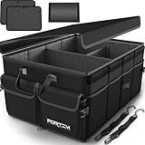 FORTEM Trunk Organizer For SUV Car Trunk Organizer, Foldable Storage, Car Accessories for Women Men, Collapsible Bag, Perfect Christmas Gifts, 600D Oxford, Non Slip Bottom, Straps, Soft Cover (50L)
