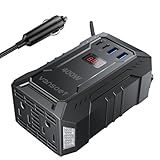 400W Car Power Inverter DC 12V to 110V AC Inverter with PD 30W/15W+2*USB A Ports & 2 AC Outlets for Laptop/Phone/Road Trip