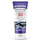 Badger Mineral Sunscreen SPF 50 Zinc Oxide Sunscreen with 98% Organic Ingredients, Reef-Safe, Broad-Spectrum, Hypoallergenic, Water Resistant, Unscented Adventure Sport 2.9 fl oz