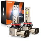 SEALIGHT 9012 LED Light Bulbs, 70000LM 12X Super Brighter 6500K Cool White L2S 9012 HIR2 LED Bulbs with Fan, 1:1 Mini Size, Off-Road Lights with Plug N Play, Pack of 2