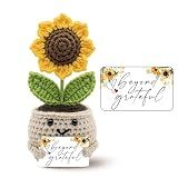 MagicArtCanvas Crochet Sunflower Plush Thank You Gift – “Beyond Grateful” Appreciation Gift with Message Card, Cute Positive Affirmation Decor for Coworkers, Teachers & Friends