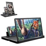 KUVPIUS 14" Screen Magnifier for Cell Phone, 3D Foldable Phone Stand Screen Enlarger, Mobile Phone Screen Amplifier, Eye-Caring for Browsing Video and Watching Movies, Reading Books(Black, 14 Inch)