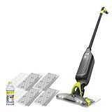 Shark VACMOP Pro Cordless Hard Floor Cleaner, Vacuum and Spray Mop, Powerful Suction, Lightweight, LED Headlights, Includes 4 Disposable Pads, 12oz Multi-surface Cleaning Solution, Gray, VM252