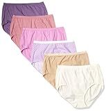 JUST MY SIZE Women's Plus Size Cool Comfort Cotton High Brief 6-Pack, Assorted, 14 (16156C)
