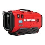 CRAFTSMAN V20 Tire Inflator, Portable Air Compressor, 3 Modes: Cordless, 120V Corded, and 12V Car Adapter, Air Pump, Battery Sold Separately (CMCE520B)