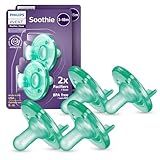 Philips Avent Soothie Baby Pacifiers - 100% Silicone Pacifiers for Babies 3-18 Months, One-Piece Design, BPA-Free, Extra Durable, Green, 4 Pack, Model SCF192/45