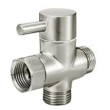 Sneatup Solid Brass 3-way G1/2 Shower Diverter (Brushed Nickel)