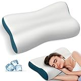 Cervical Neck Pillow for Pain Relief, Contour Memory Foam Pillows Ergonomic Pillow Orthopedic Cooling Pillow Bed Pillow Neck Support for Side Back Stomach Sleepers