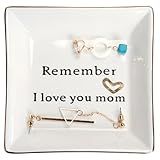 HOME SMILE Ceramic Ring Dish Jewelry Tray-Mom Gifts, Remember I Love You Mom - Birthday, Mother's Day, Christmas Gifts for Mom