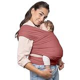 Boba Baby Wrap Carrier – Original Baby Sling Carrier for Newborns (7–35 lbs), Soft, Secure, Hands-Free & Ergonomic, Ideal for Comfortable Bonding, New Parents (Dusty Pink)