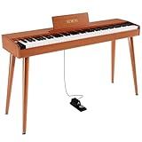 KUMENG digital Piano 88 Key Semi Weighted Keyboard,Full-size Electric Piano for Beginners,with Sheet Music Stand,Pedal,Power Adapter,Headphone Mode,USB-MIDI (KU-3506 Digital Piano with Stand)