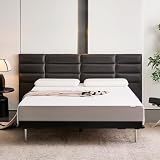 Amazon Basics Breathable Memory Foam Mattress, Soft Plush Feel, 10 Inch, Queen, White/Grey