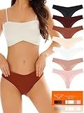7-Pack Seamless underwear Thongs for Women, No Show Breathable Ladies Thongs Comfortable Panties (US, Alpha, Medium, Regular, Regular, multicolor)