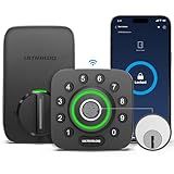 ULTRALOQ U-Bolt Pro WiFi Smart Lock with Door Sensor, 8-in-1 Keyless Entry Door Lock with Fingerprint ID, App Remote Control, Built-in WiFi Keypad Deadbolt, Auto Unlock, IP65 Waterproof, Easy Install