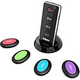 Esky Key Finder Locator with Sound, 85dB Item Trackers with 131ft Range Beeper Tags, Wireless Key Finders for Finding Keys Wallet Remote Control Pet Phone, 4 Receivers & Flashlight