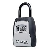 Master Lock Key Lock Box, Outdoor Lock Box for House Keys, Portable Combination Lockbox Resettable Code, 5400EC, Black