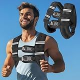 Weighted Vest with Two Adjustment Straps for Men Women, 8lbs/12lbs/16lbs/20lbs Weight Vest with Reflective Stripes for Workout, Strength Training, Running, Fitness, Muscle Building, Weight Loss