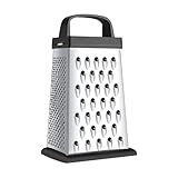 Cheese Grater, Mini Size 4-Sided Stainless Steel Grater, Food Shredder for Cheese, Parmesan, Vegetable, Dishwasher Safe, Black