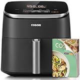 Cosori 9-in-1 TurboBlaze Air Fryer 6 Qt, PFAS-Free Ceramic Coating, 90°–450°F, Precise Heating for Even Results, Air Fry, Roast, Bake, Broil, Dry, Frozen, Proof, Reheat, Keep Warm, 120V, Dark Gray