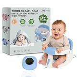 Baby Bath Seat for Babies 6 Months & Up with Floating Temperature Device as Gift, Bath Seats for Babies Sitting Up Non Slip Design + Strong Suction Cups, Toddler & Infant Shower Seats, Baby Tub Seat