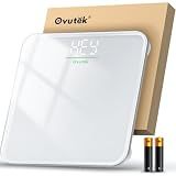 Ovutek Bathroom Scale for Body Weight, Highly Accurate Digital Weighing Machine for People, Upgraded Batteries Included, Compact Size, LED Display, Physician Scale with Sturdy Tempered Glass, 400lb
