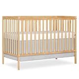 Dream On Me Synergy 5-in-1 Convertible Full-Size Baby Crib with Toddler, Day & Full Bed Conversion in Natural, GreenGuard Gold & JPMA, 3 Mattress Heights, Sustainable Pinewood