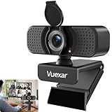 Vuexar Full HD 1080P Webcam with Microphone, Noise-Canceling, Privacy Cover, Wide-Angle Lens, Auto Light Correction, Plug & Play USB Web Camera for Laptop, Desktop, PC, Mac, Zoom, Skype – Pro Series