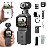 5K Vlogging Pocket Camera with AI Face Tracking, Wi-Fi, 270° Rotating Lens