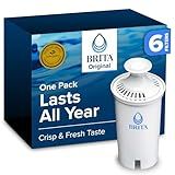 Brita Standard Water Filter for Pitchers and Dispensers, Reduces Copper, Cadmium and Mercury Impurities, Lasts Two Months or 40 Gallons, Includes 6 Filters for Pitchers