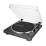 Audio-Technica AT-LP60X-BK Fully Automatic Belt-Drive Stereo Turntable, Black, Hi-Fi, 2 Speed, Dust Cover, Anti-Resonance, Die-Cast Aluminum Platter