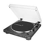 Audio-Technica AT-LP60X-BK Fully Automatic Belt-Drive Stereo Turntable, Black, Hi-Fi, 2 Speed, Dust Cover, Anti-Resonance, Die-Cast Aluminum Platter