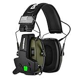 PROHEAR Tactical Electronic Shooting Earmuffs with 4X Sound Amplification – Ear Protection & Walkie Talkie Set for Hunting, Shooting Range & Tactical Communication – Green