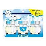 Febreze Plug-In Air Freshener, Odor-Fighting Scented Oil Refill, Air Fresheners for Home and Bathroom and Kitchen, Long Lasting for Strong Odors, Linen & Sky Scent, 0.87oz Refills, 3 Count (Pack of 1)