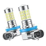 Marsauto H11/H8/H16 Fog Light Bulbs, 10000LM 6000K with Lens-2 Pack