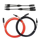Predimeza 10FT 10AWG Solar Extension Cable with Female and Male Connector with Extra Free Pair of Solar Y Connector Adaptor Kit for Home, Ship and RV Solar Panels