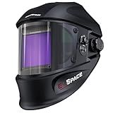 ARCCAPTAIN Auto Darkening Welding Helmet with Side View, 180° Panoramic View, 1/1/1/1 True Color Large Viewing Welding Hood with 4 Arc Sensor Solar Powered, Wide Shade 4/5-9/9-13 for TIG MIG ARC CUT