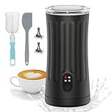 CookSwift Milk Frother, 4-in-1 Milk Steamer and Frother, 8.1oz/240ml Automatic Warm and Cold Foam Maker, Auto Shut-Off Frother for Coffee, Latte, Cappuccino, Macchiato(Black)