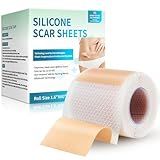 Rvlaim Medical Grade Silicone Scar Sheets (1.6”x 60” Roll-1.5M), Professional Silicone Scar Tape for Surgical C-Section, Keloid, Burn & Acne Scars - Reusable, Waterproof, Stickiness Upgrade